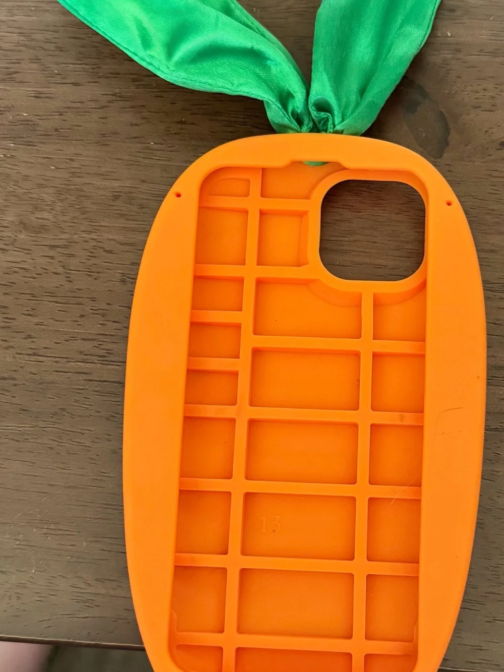 Carrot Phone Case with Green Leaf Tie